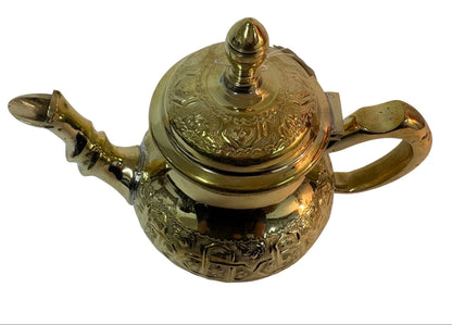 Solid Embossed Brass Teapot