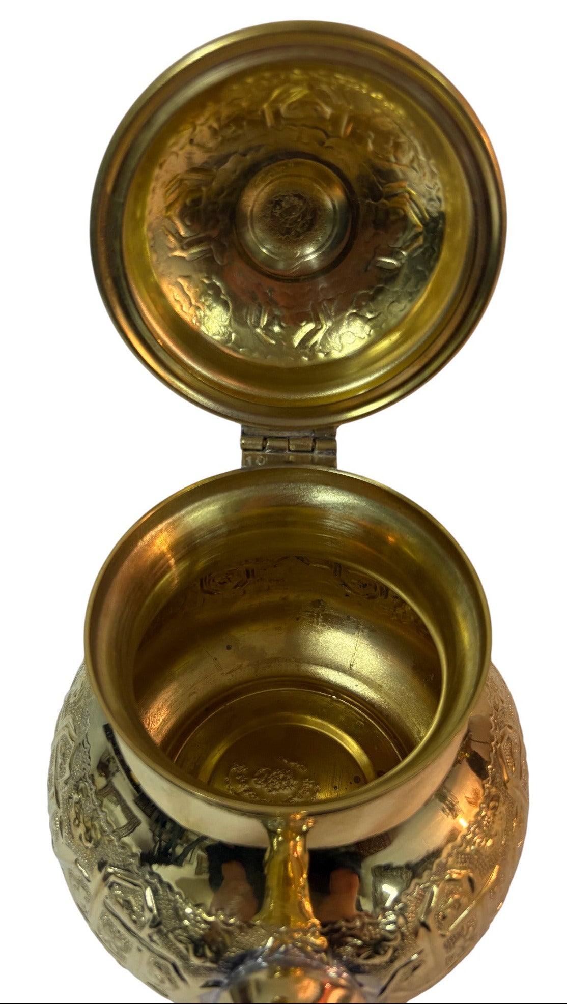 Solid Embossed Brass Teapot