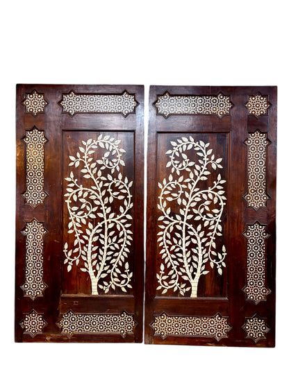 Grandiose Mother of Pearl Inlay Walnut Doors