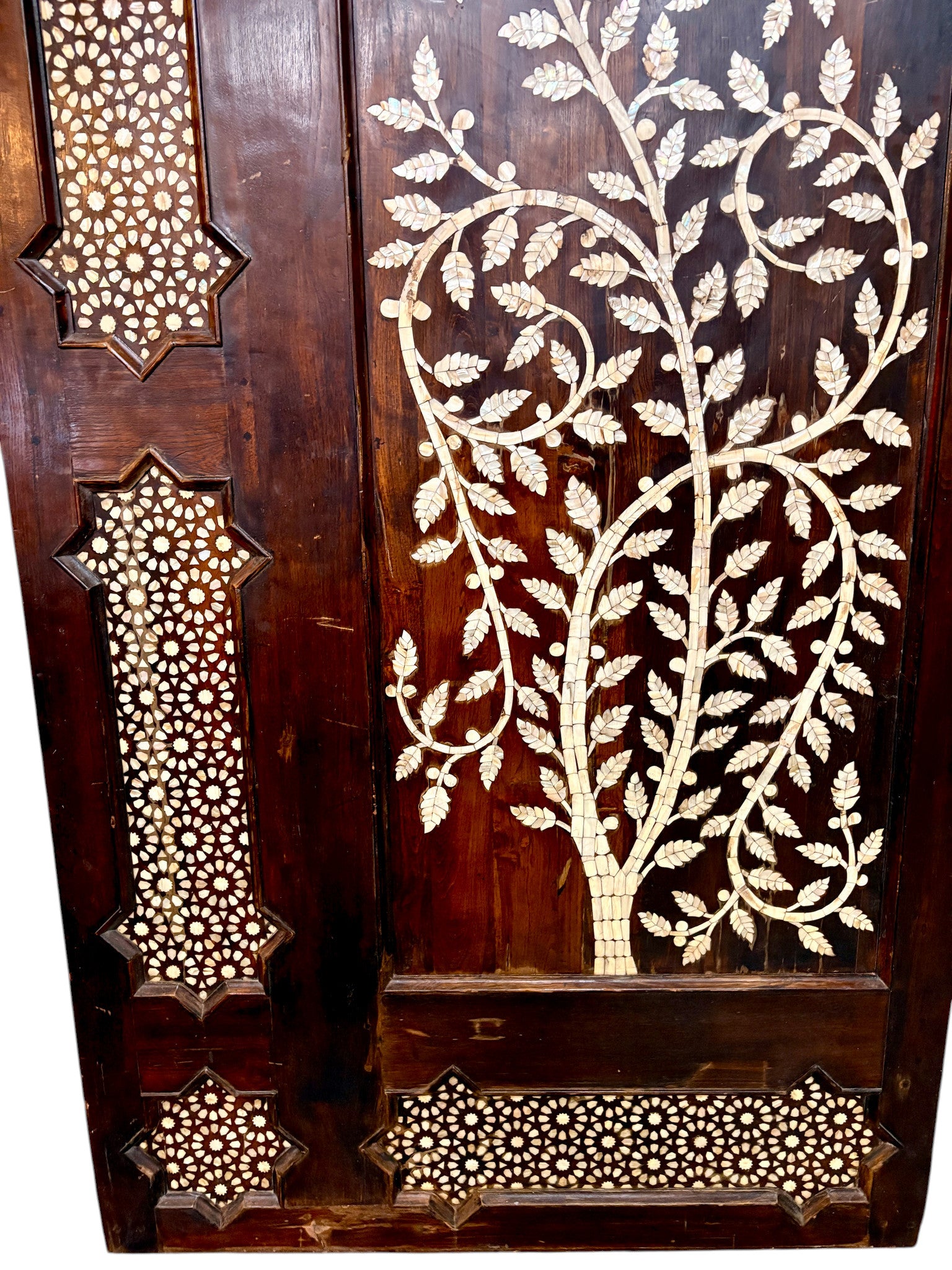 Grandiose Mother of Pearl Inlay Walnut Doors