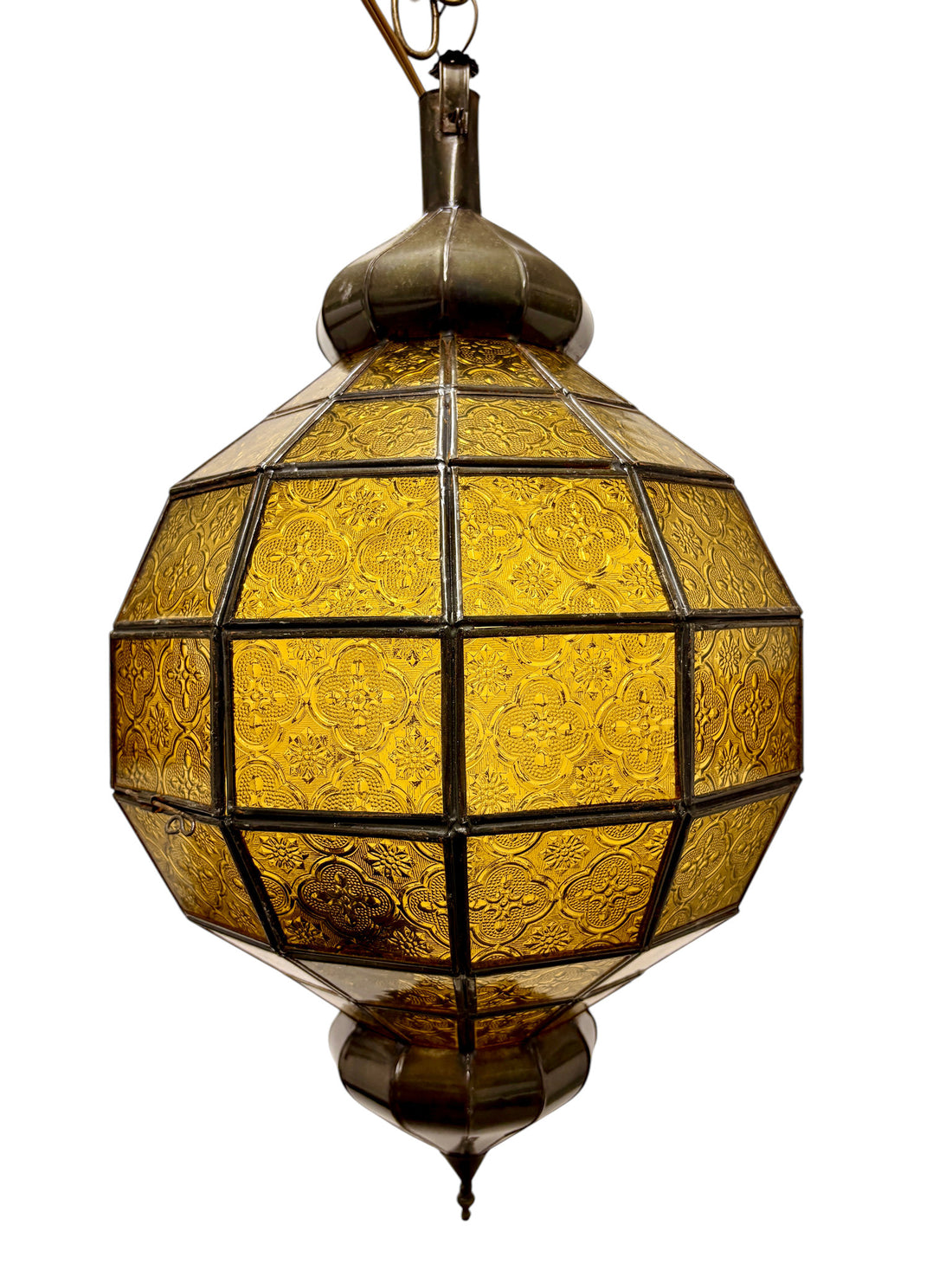Embossed Stained Glass Oblong Lamp