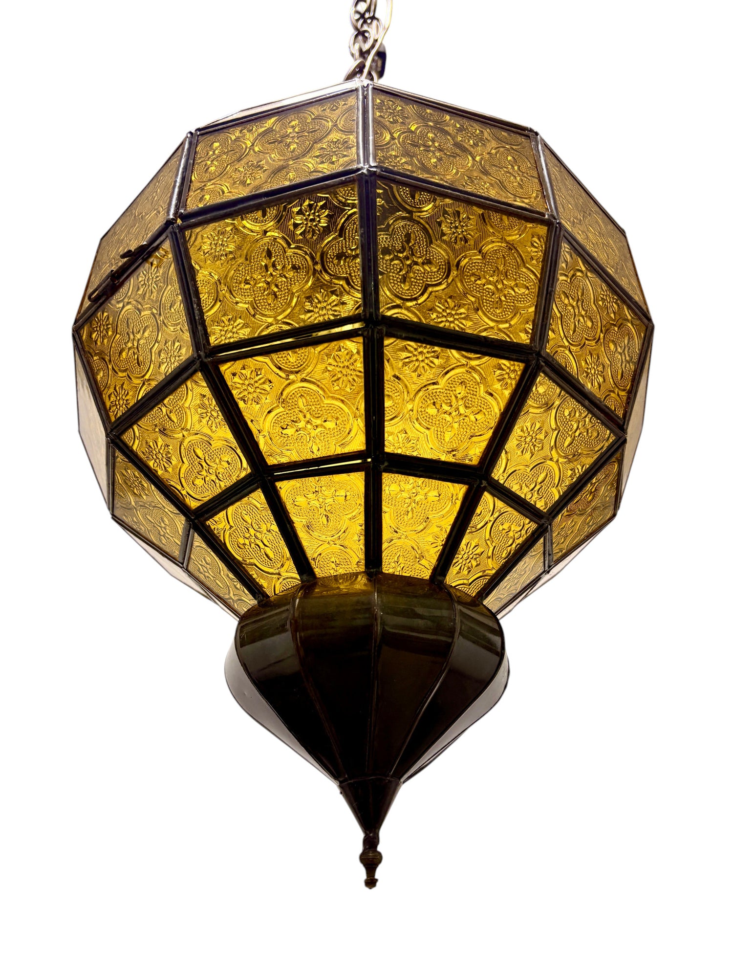 Embossed Stained Glass Oblong Lamp