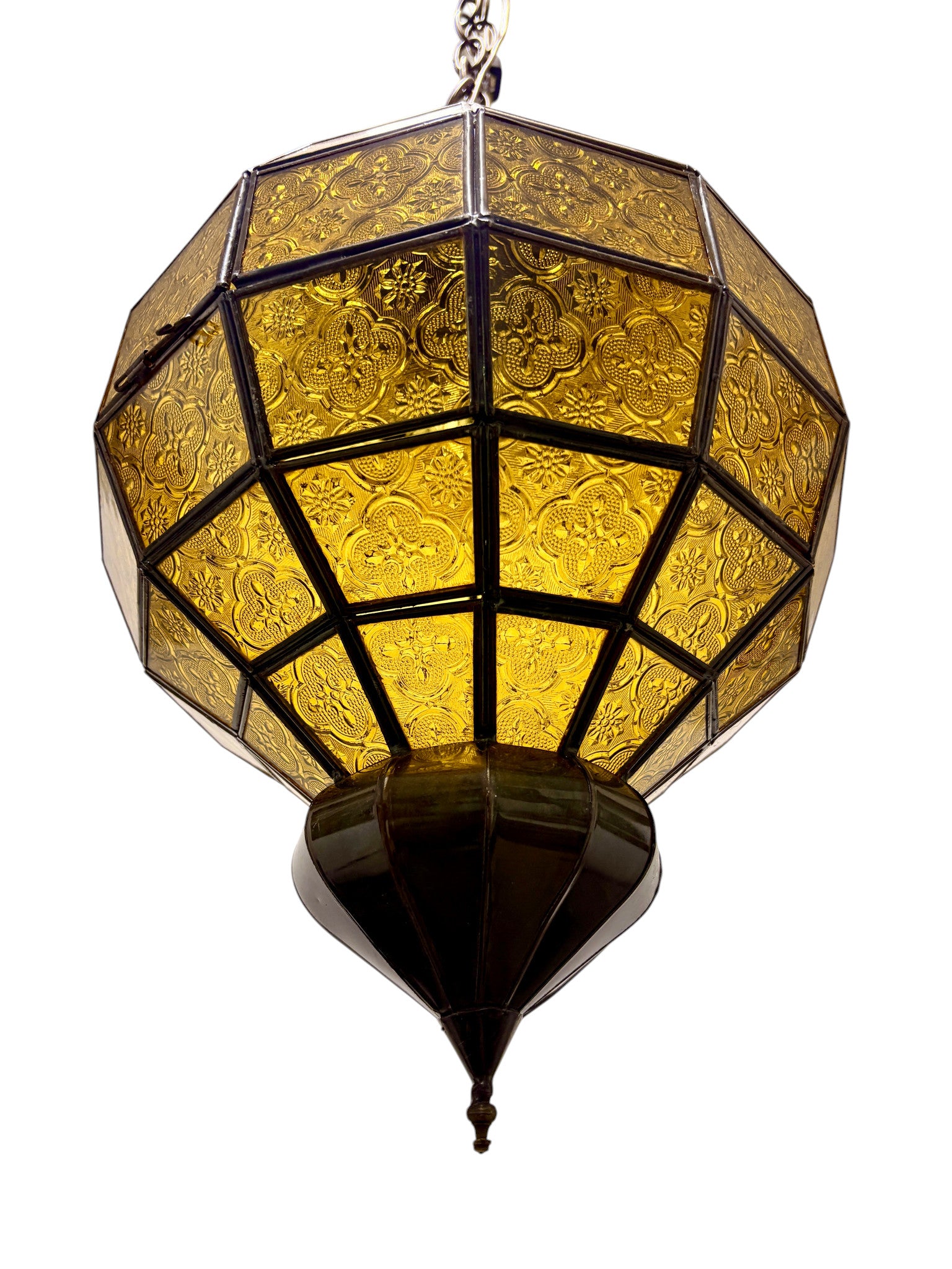 Embossed Stained Glass Oblong Lamp