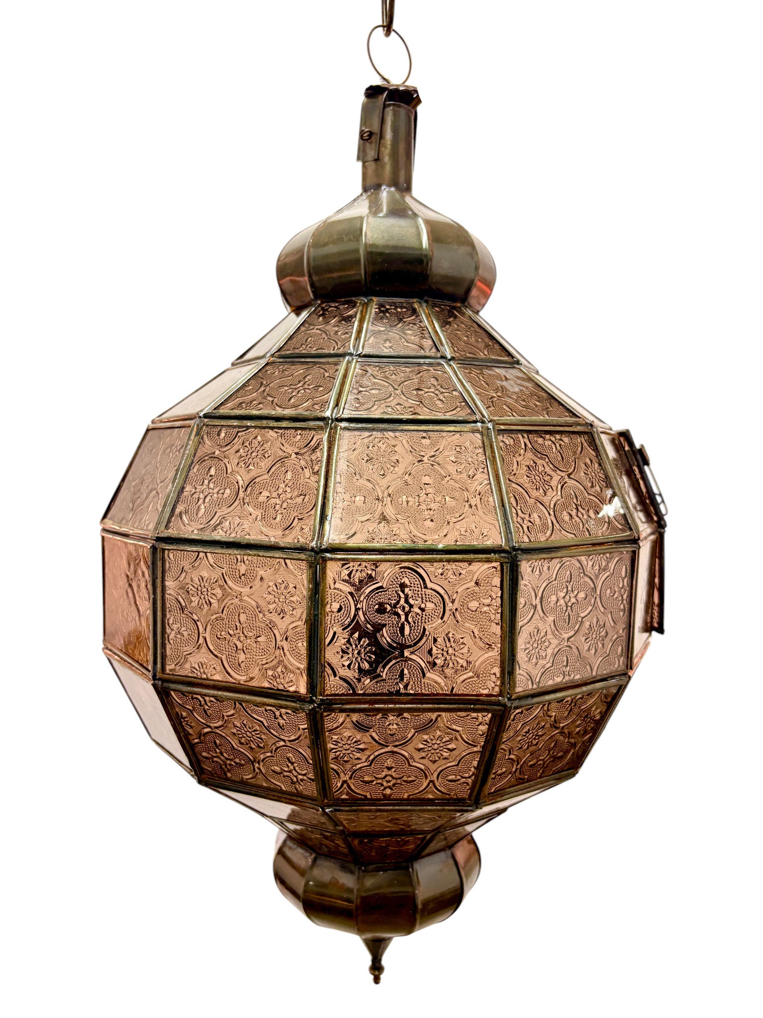 Embossed Stained Glass Oblong Lamp