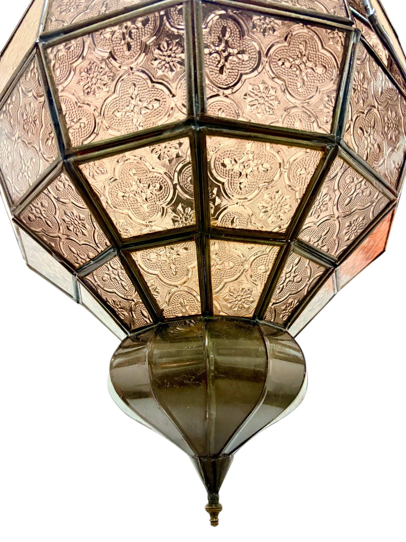 Embossed Stained Glass Oblong Lamp
