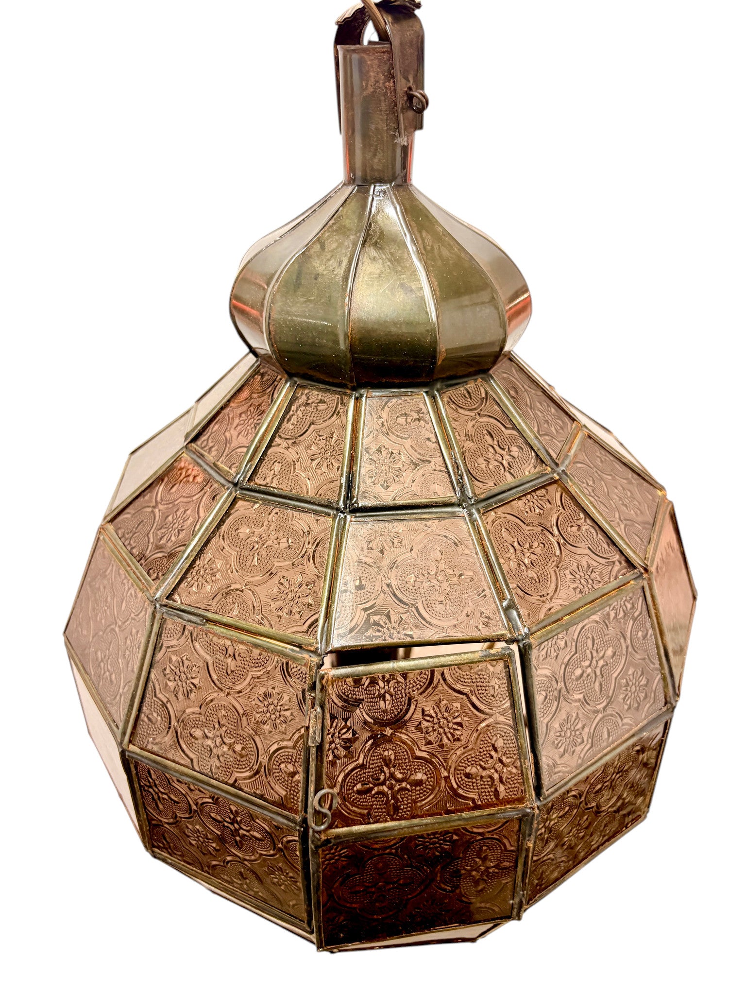 Embossed Stained Glass Oblong Lamp