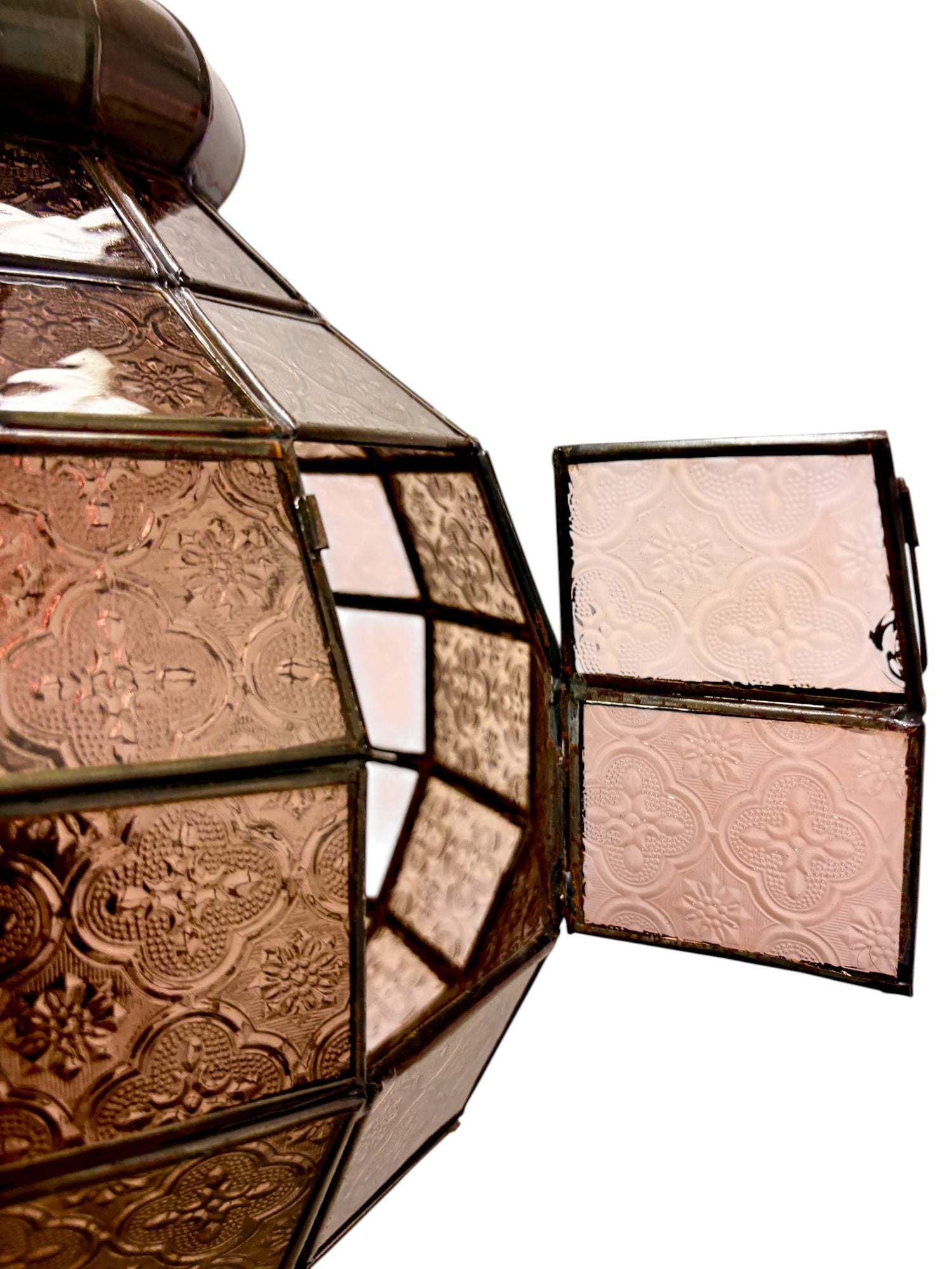 Embossed Stained Glass Oblong Lamp