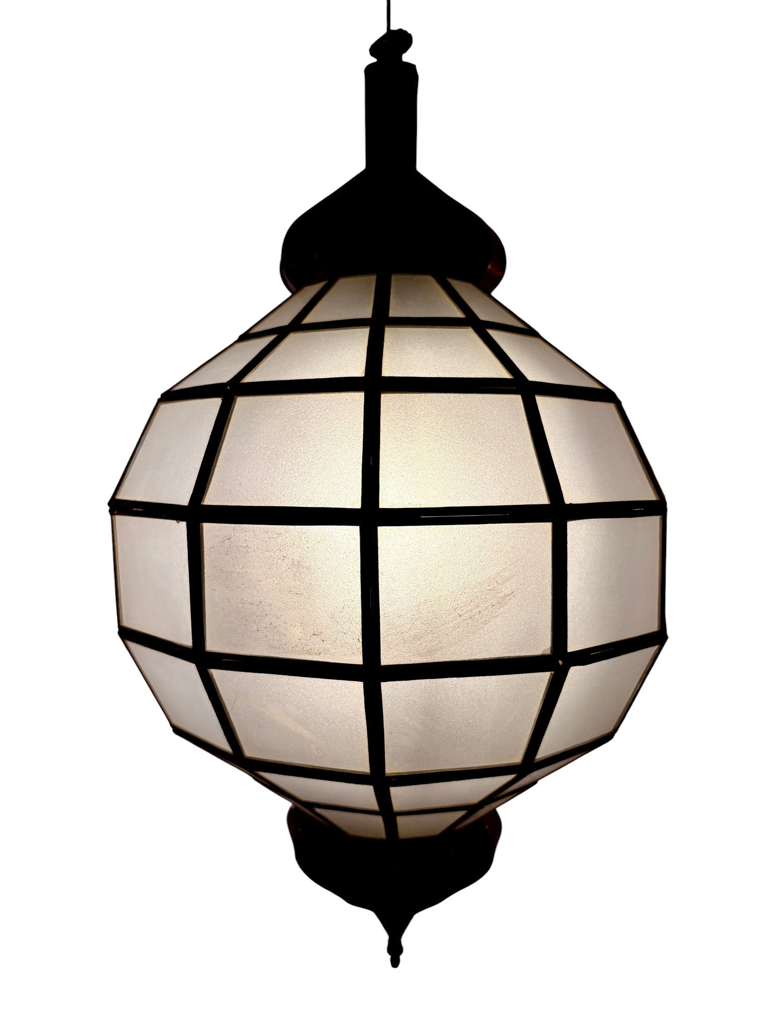 Embossed Stained Glass Oblong Lamp