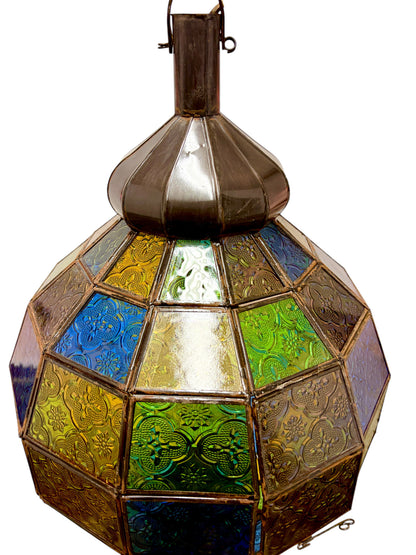Embossed Stained Glass Oblong Lamp