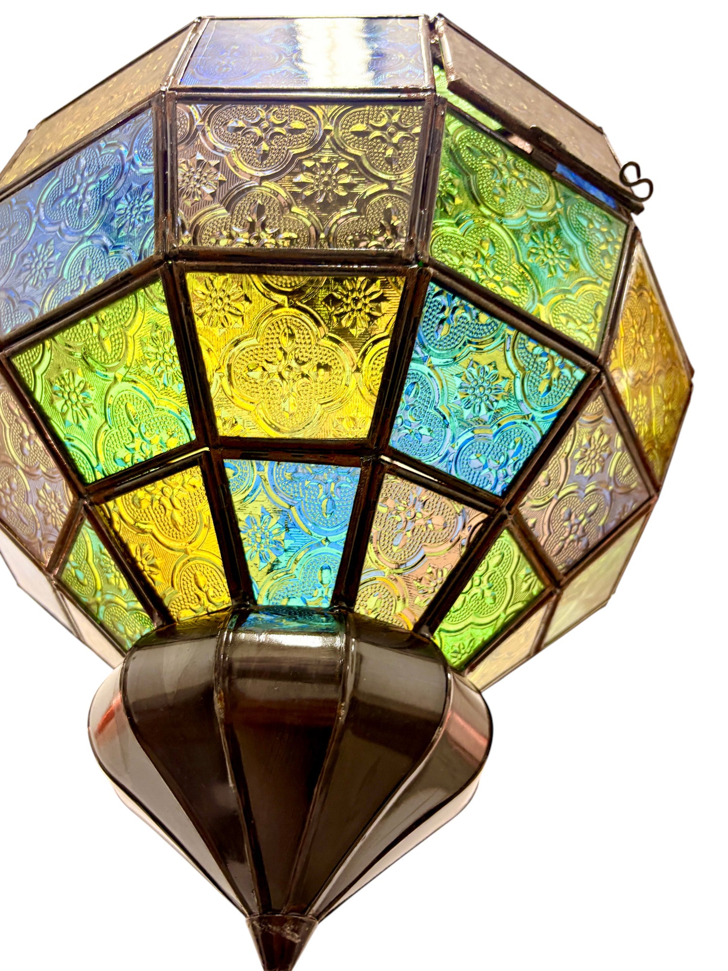 Embossed Stained Glass Oblong Lamp