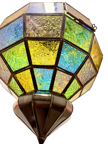 Embossed Stained Glass Oblong Lamp