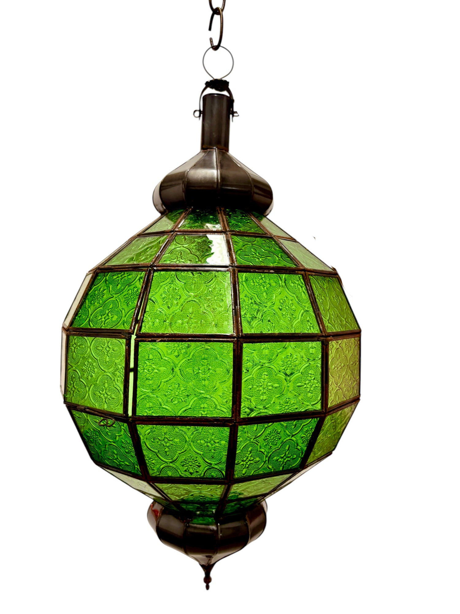 Embossed Stained Glass Oblong Lamp