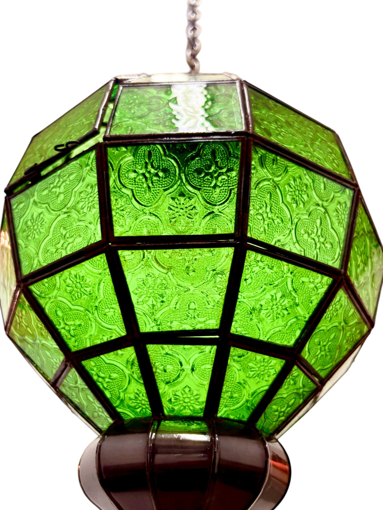 Embossed Stained Glass Oblong Lamp