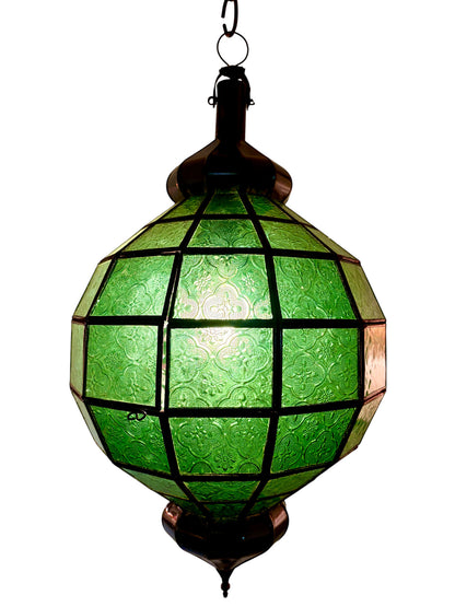 Embossed Stained Glass Oblong Lamp