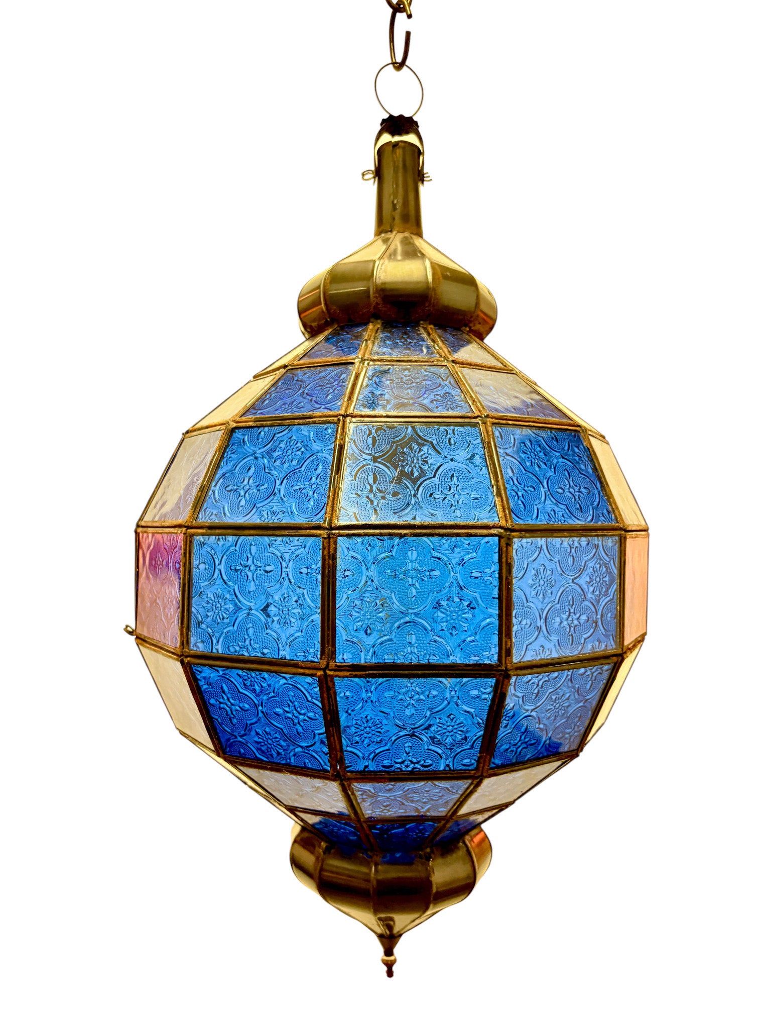 Embossed Stained Glass Oblong Lamp
