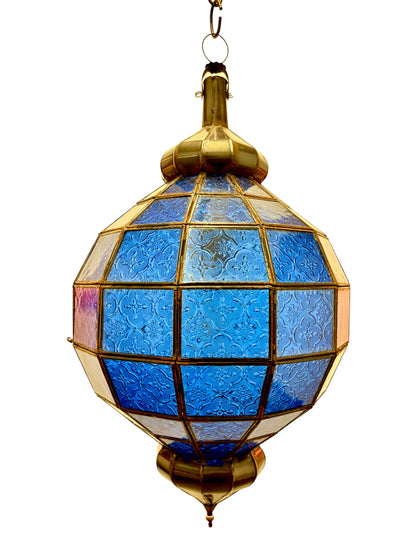 Embossed Stained Glass Oblong Lamp