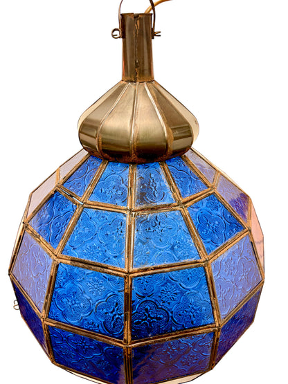 Embossed Stained Glass Oblong Lamp