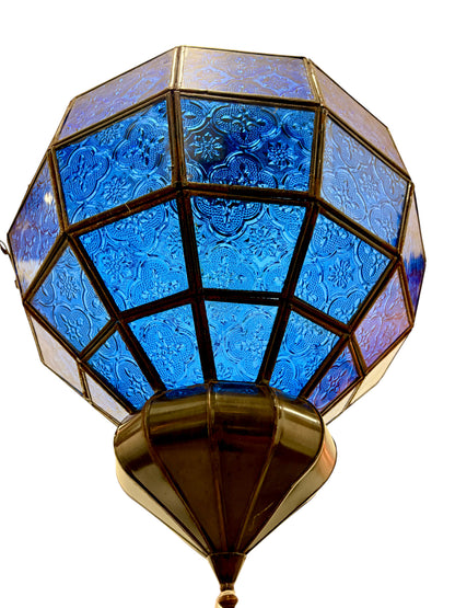 Embossed Stained Glass Oblong Lamp
