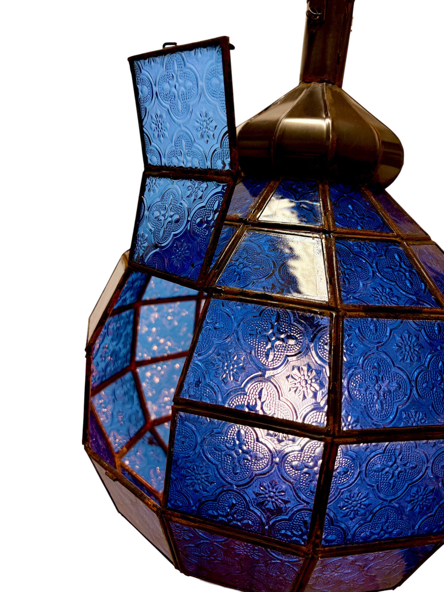 Embossed Stained Glass Oblong Lamp