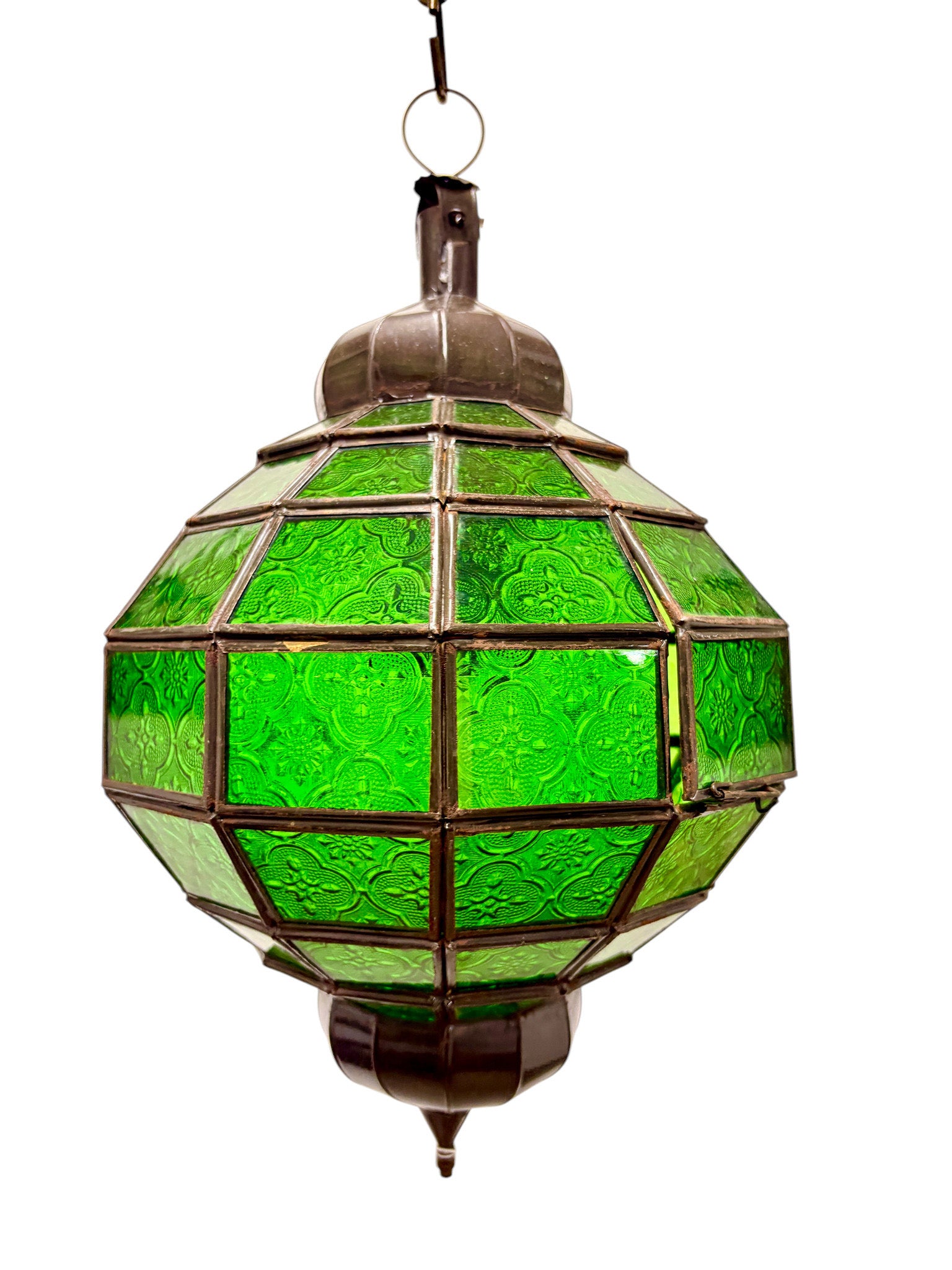 Embossed Stained Glass Oblong Lamp