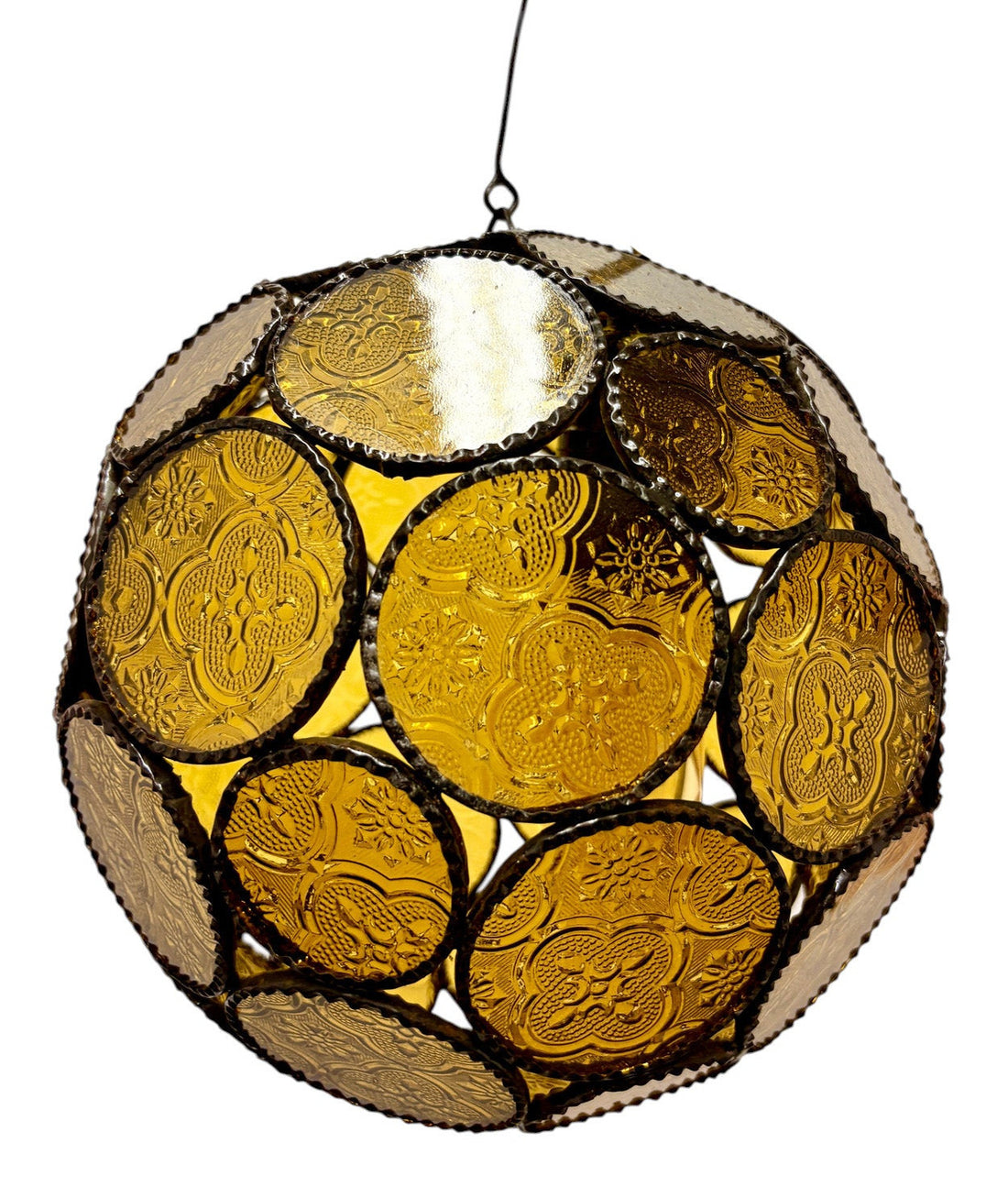 Sphere Embossed Glass Cast Zinc Lamp