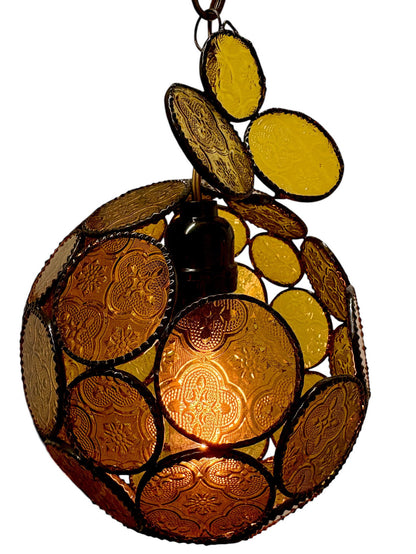 Sphere Embossed Glass Cast Zinc Lamp