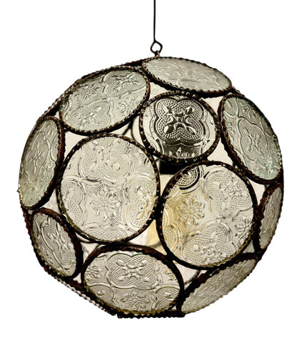 Sphere Embossed Glass Cast Zinc Lamp