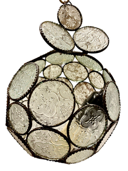 Sphere Embossed Glass Cast Zinc Lamp