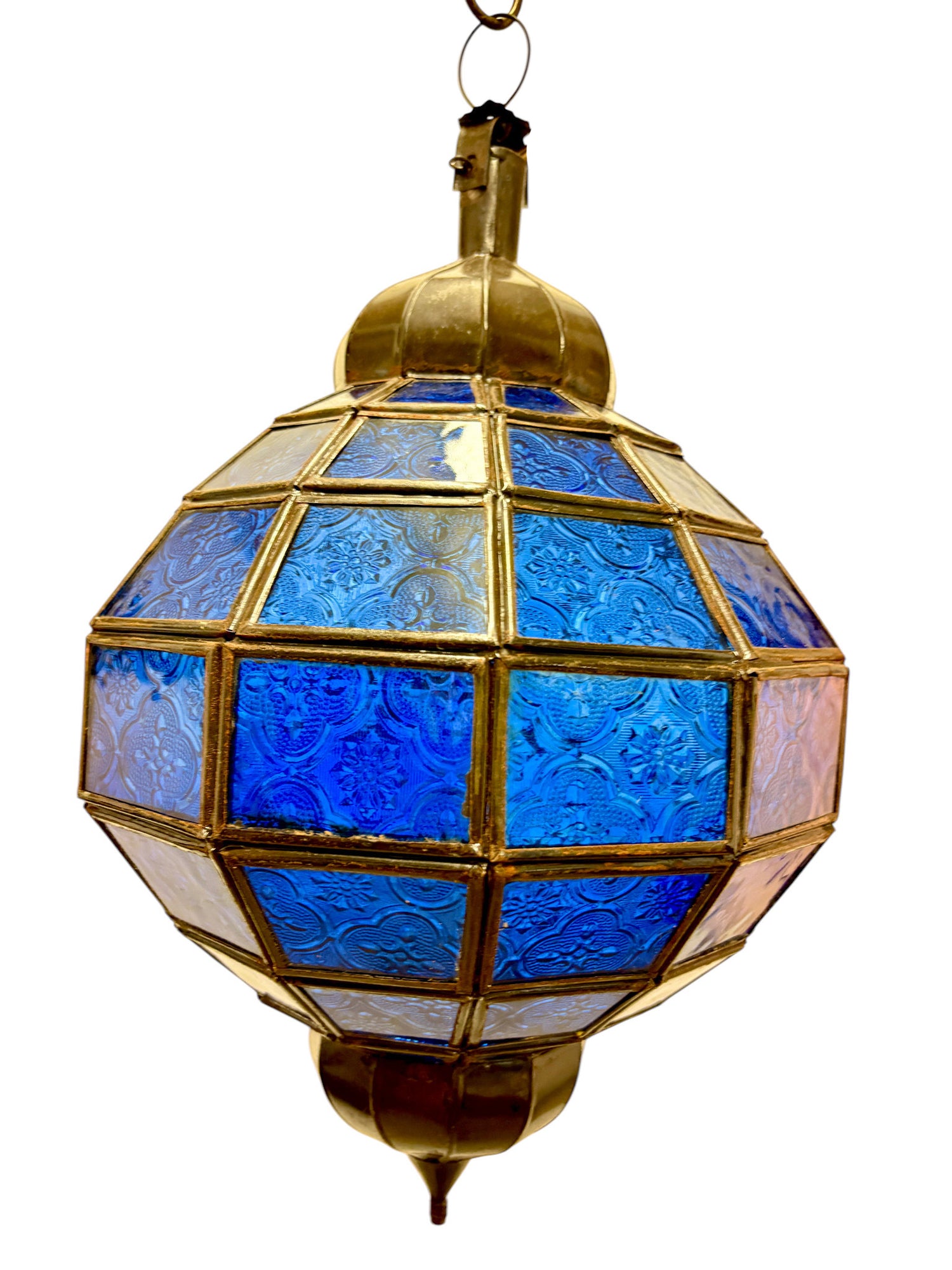 Embossed Stained Glass Oblong Lamp
