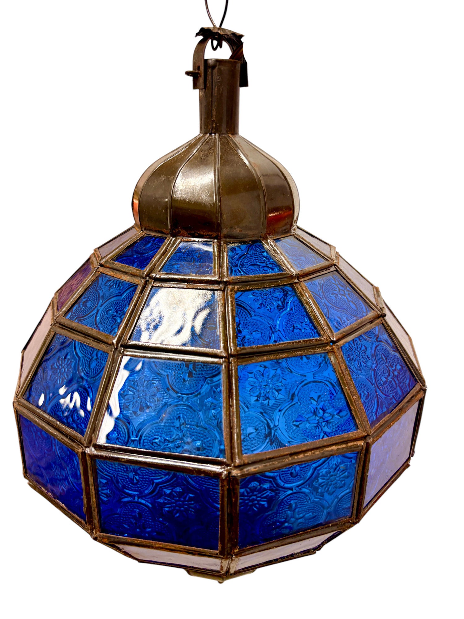 Embossed Stained Glass Oblong Lamp