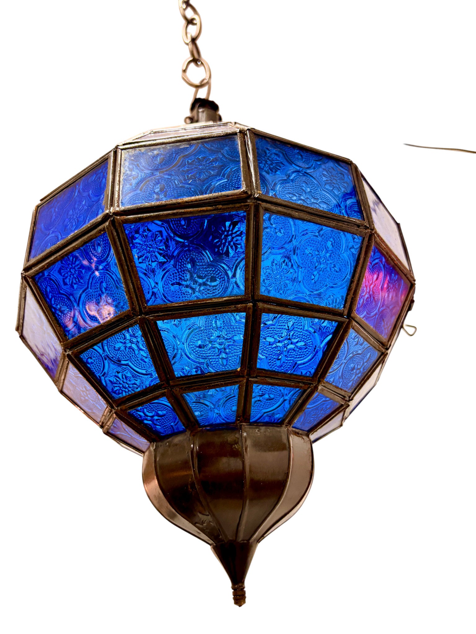 Embossed Stained Glass Oblong Lamp