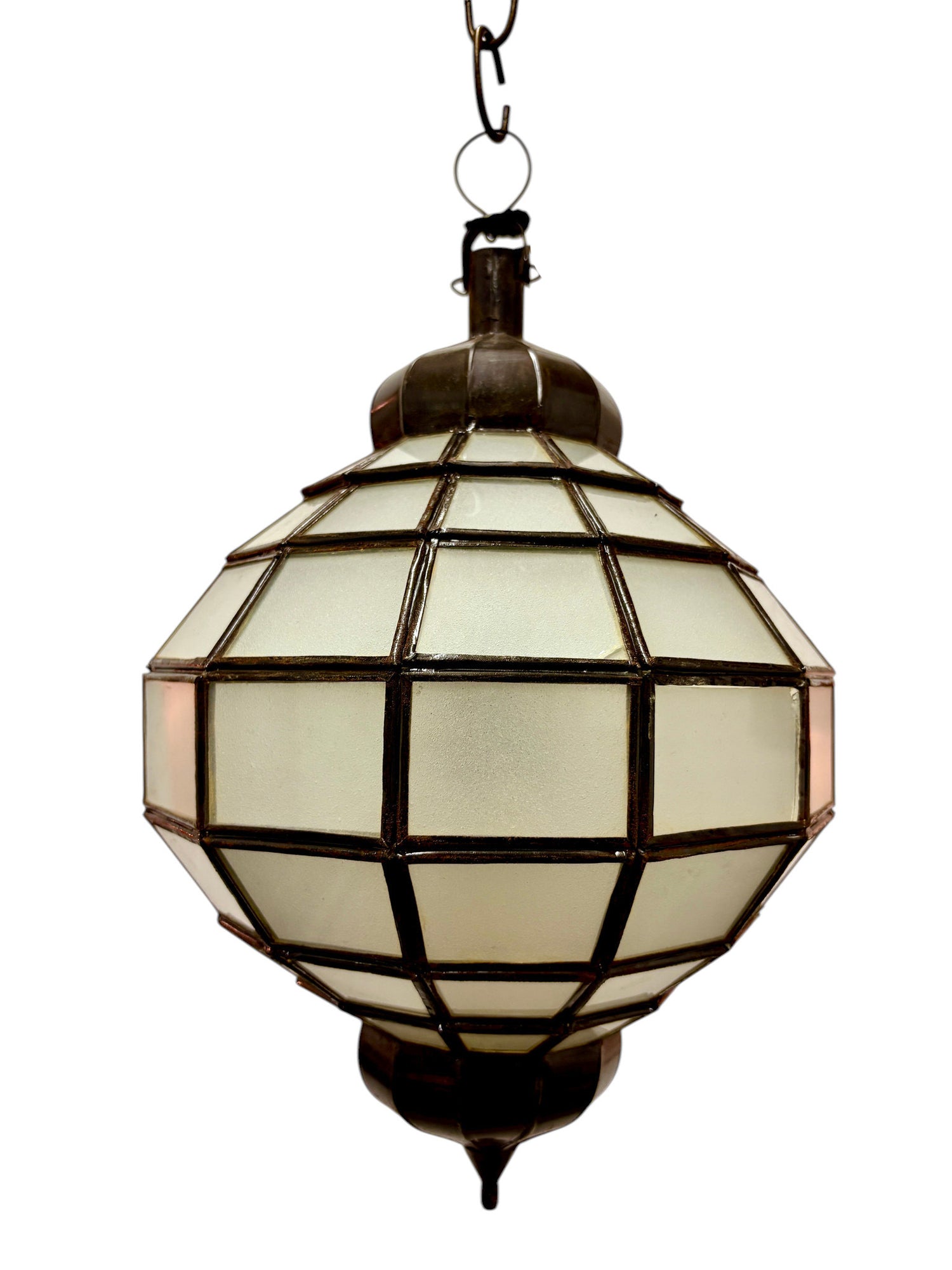 Embossed Stained Glass Oblong Lamp