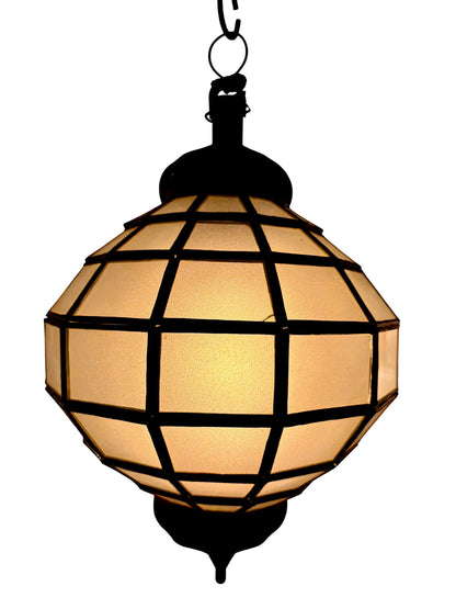 Embossed Stained Glass Oblong Lamp