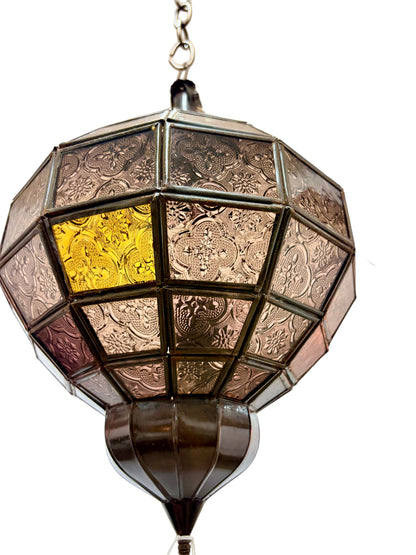 Embossed Stained Glass Oblong Lamp
