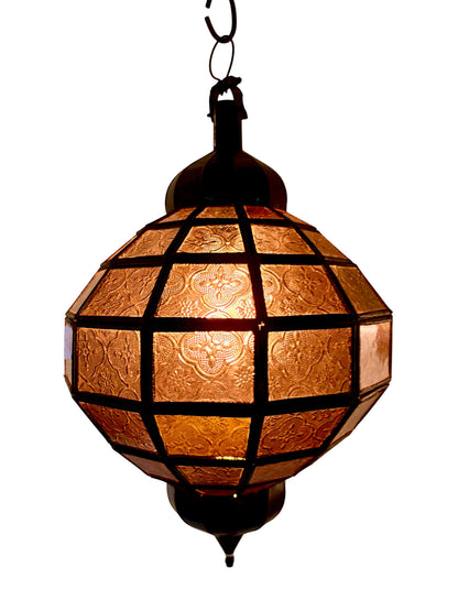 Embossed Stained Glass Oblong Lamp