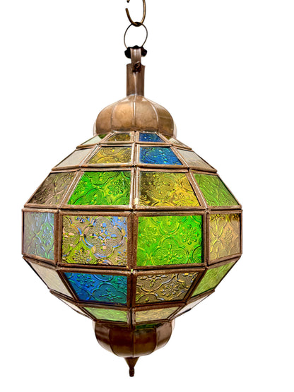 Embossed Stained Glass Oblong Lamp
