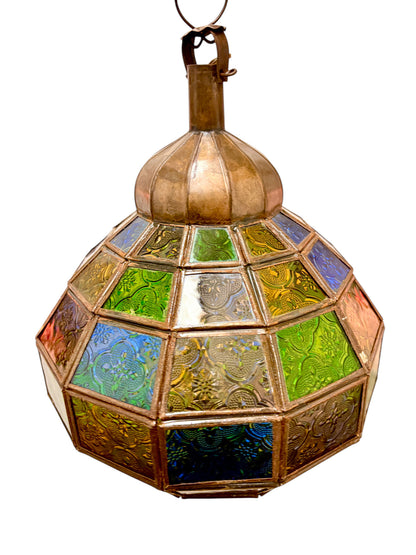 Embossed Stained Glass Oblong Lamp