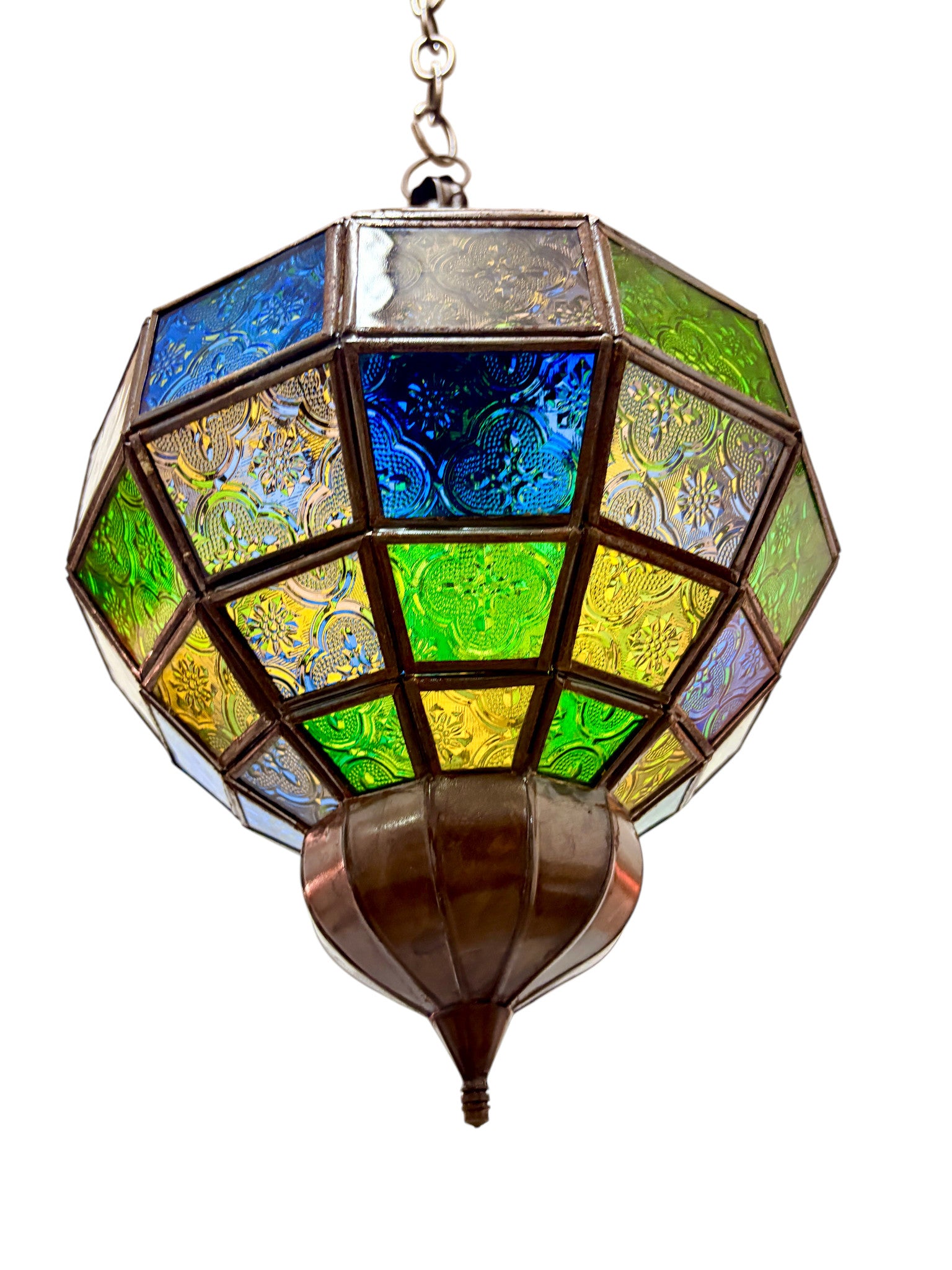 Embossed Stained Glass Oblong Lamp