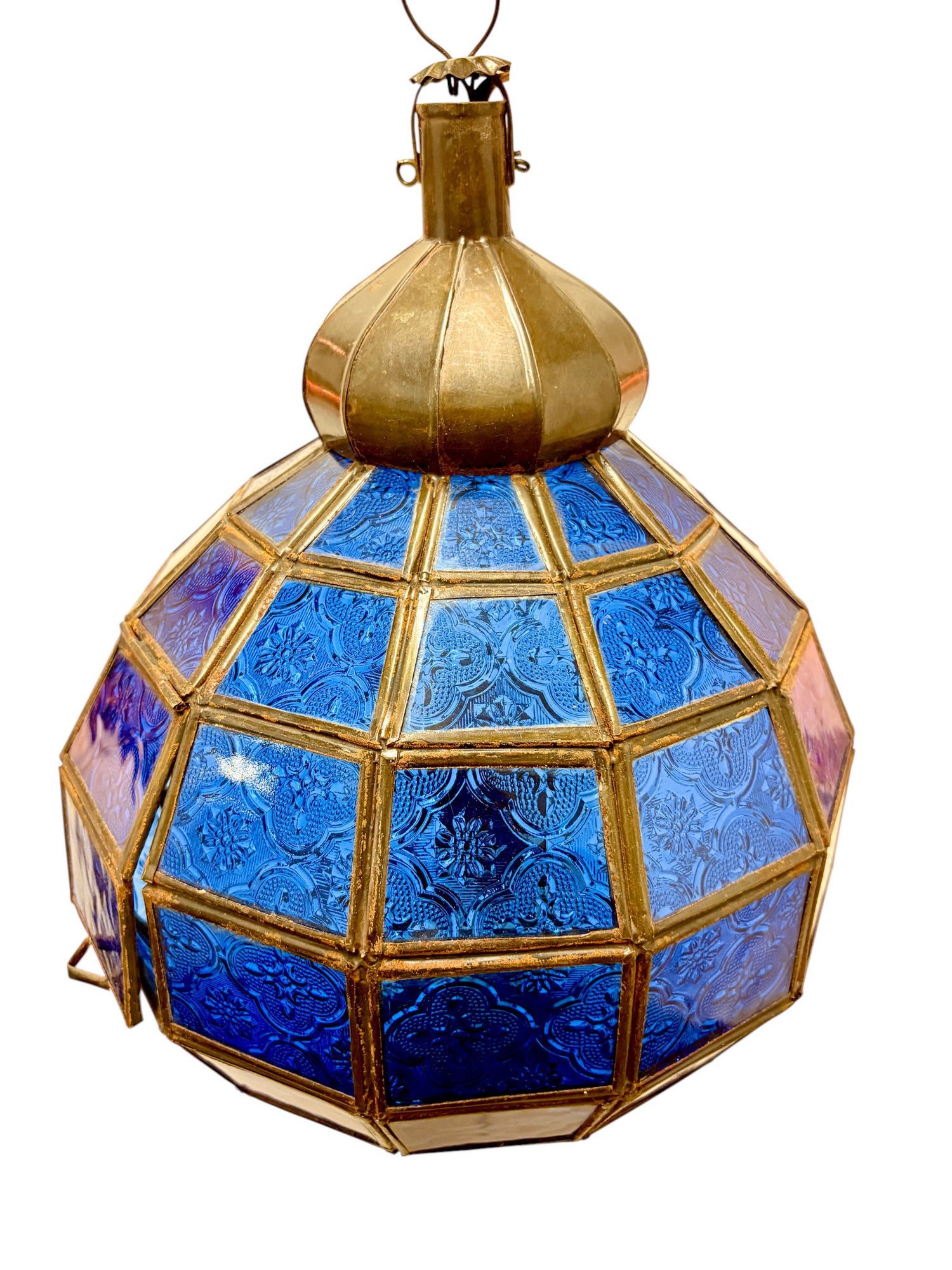 Embossed Stained Glass Oblong Lamp