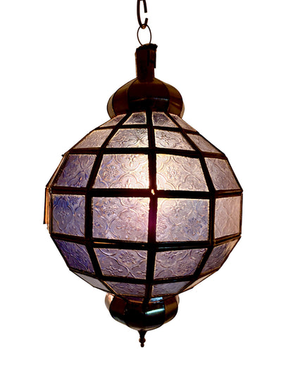 Embossed Stained Glass Oblong Lamp