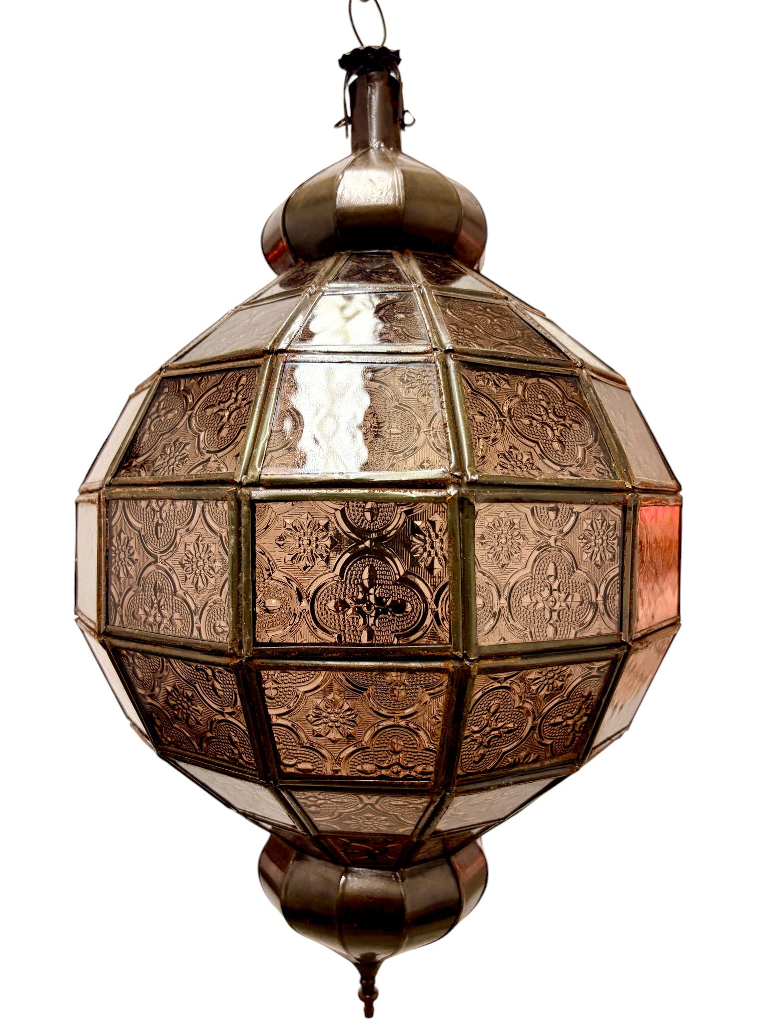 Embossed Stained Glass Oblong Lamp