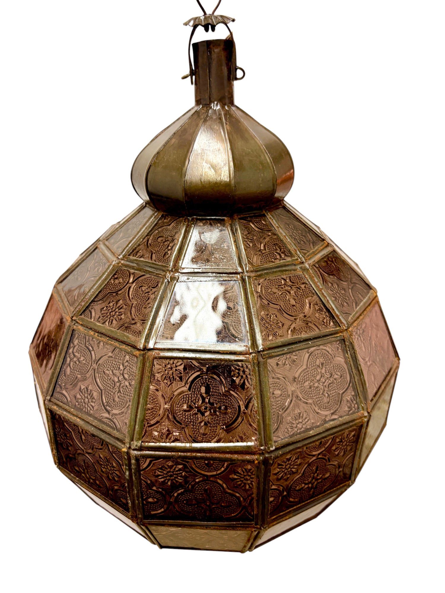 Embossed Stained Glass Oblong Lamp