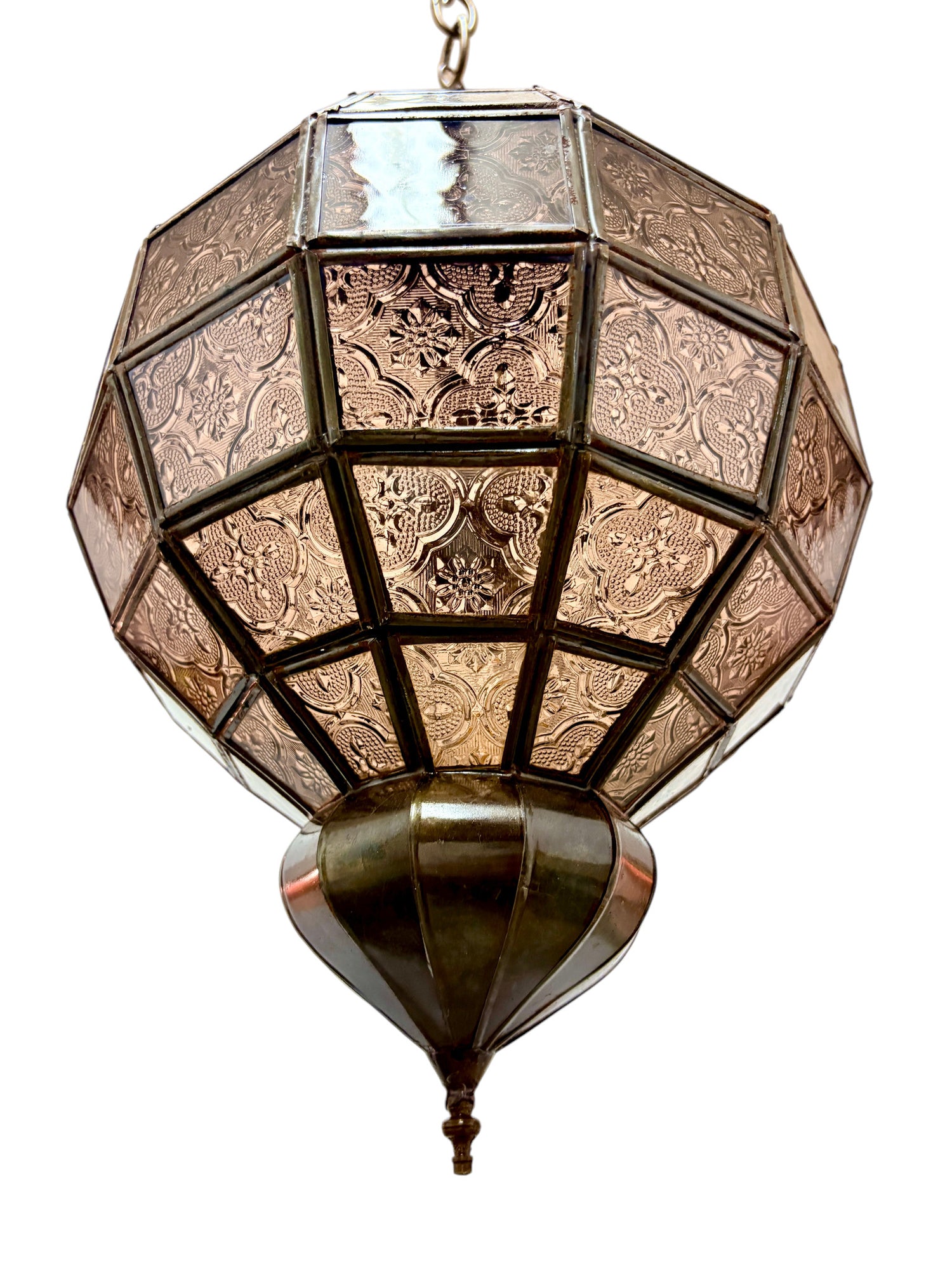Embossed Stained Glass Oblong Lamp