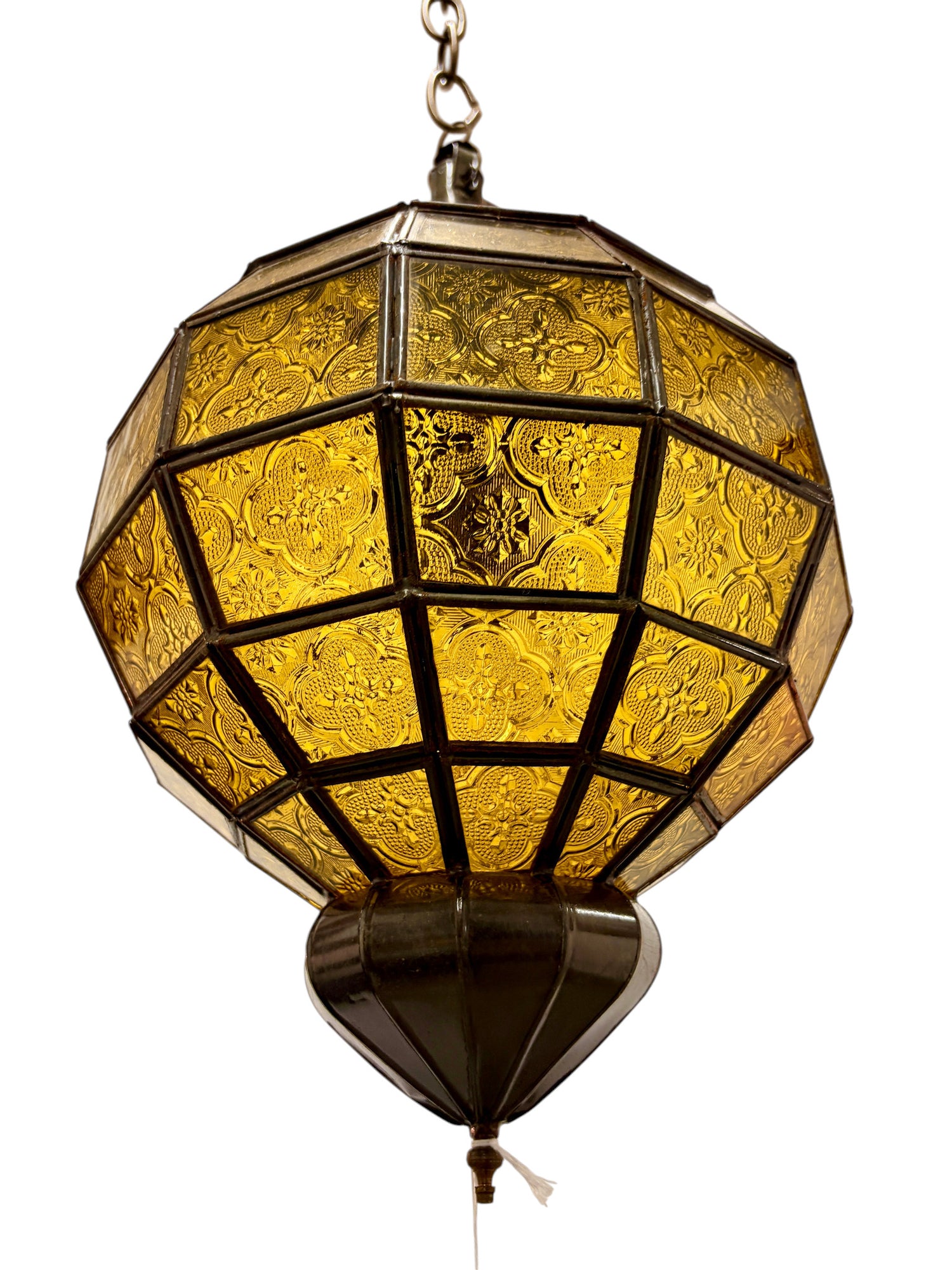 Embossed Stained Glass Oblong Lamp