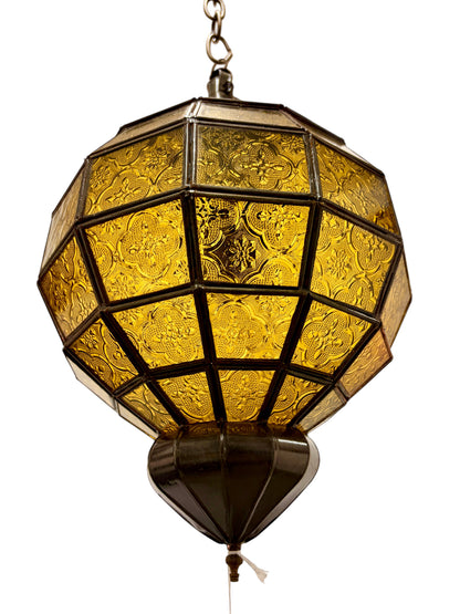 Embossed Stained Glass Oblong Lamp