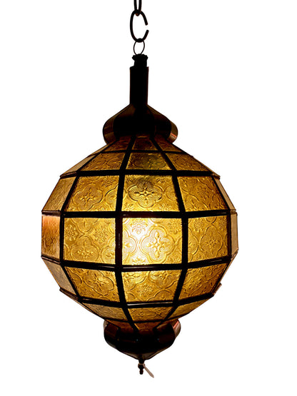 Embossed Stained Glass Oblong Lamp