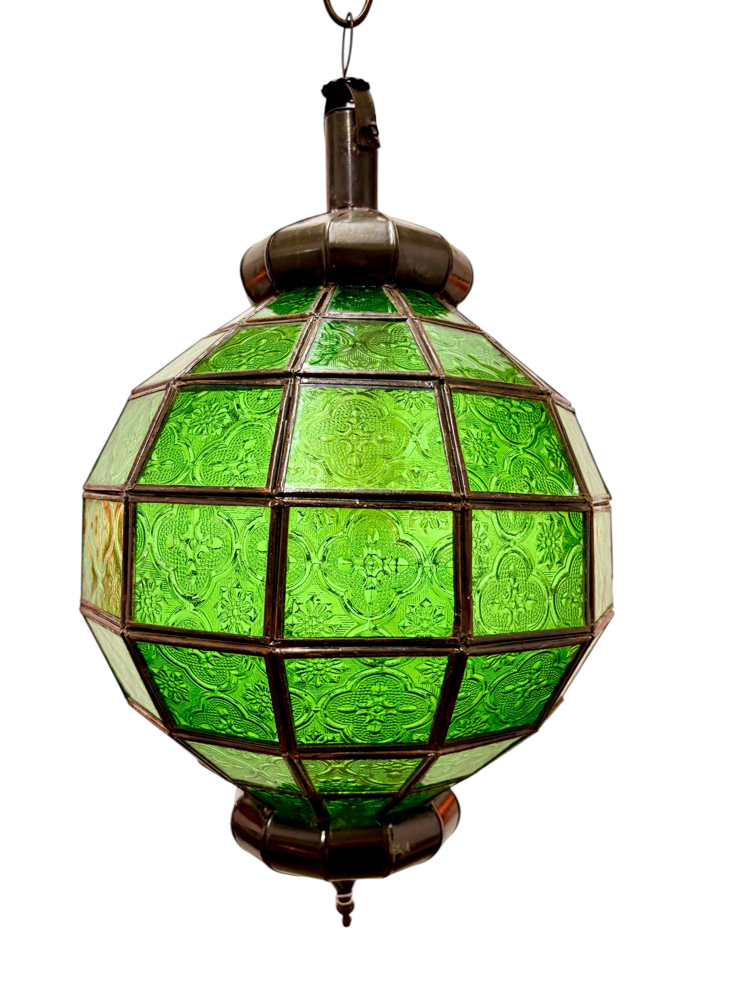 Embossed Stained Glass Oblong Lamp