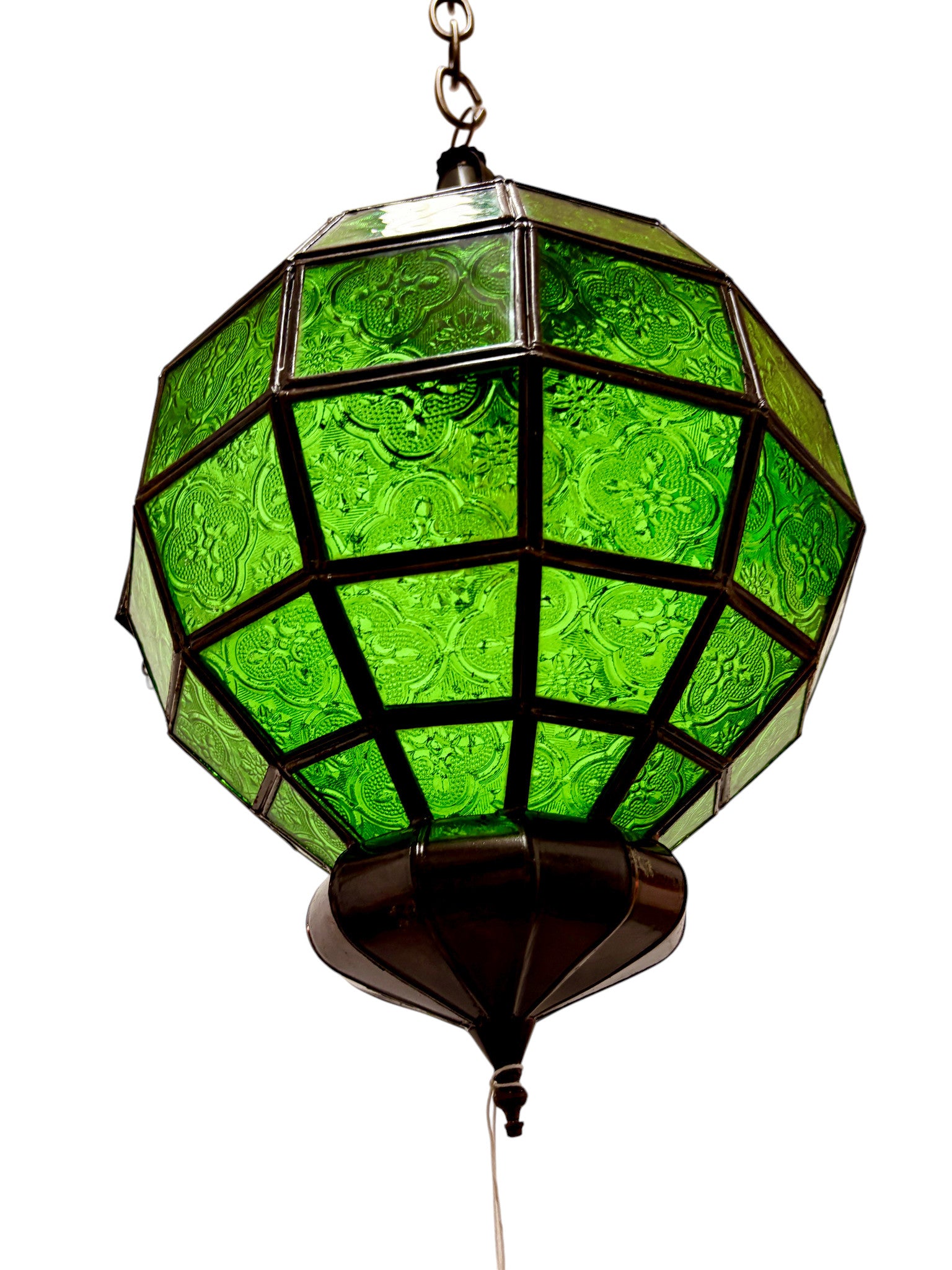 Embossed Stained Glass Oblong Lamp