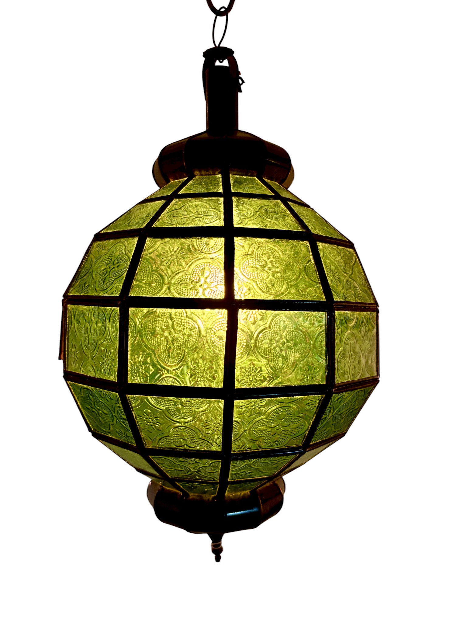 Embossed Stained Glass Oblong Lamp
