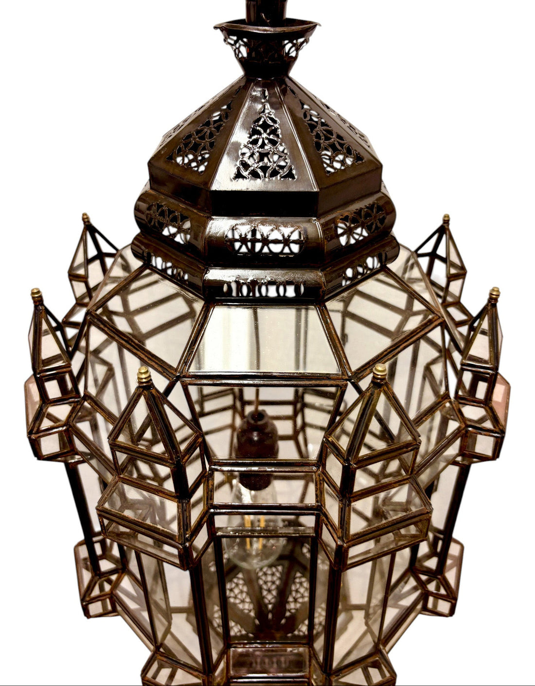 Tall Clear Geometric Lamp